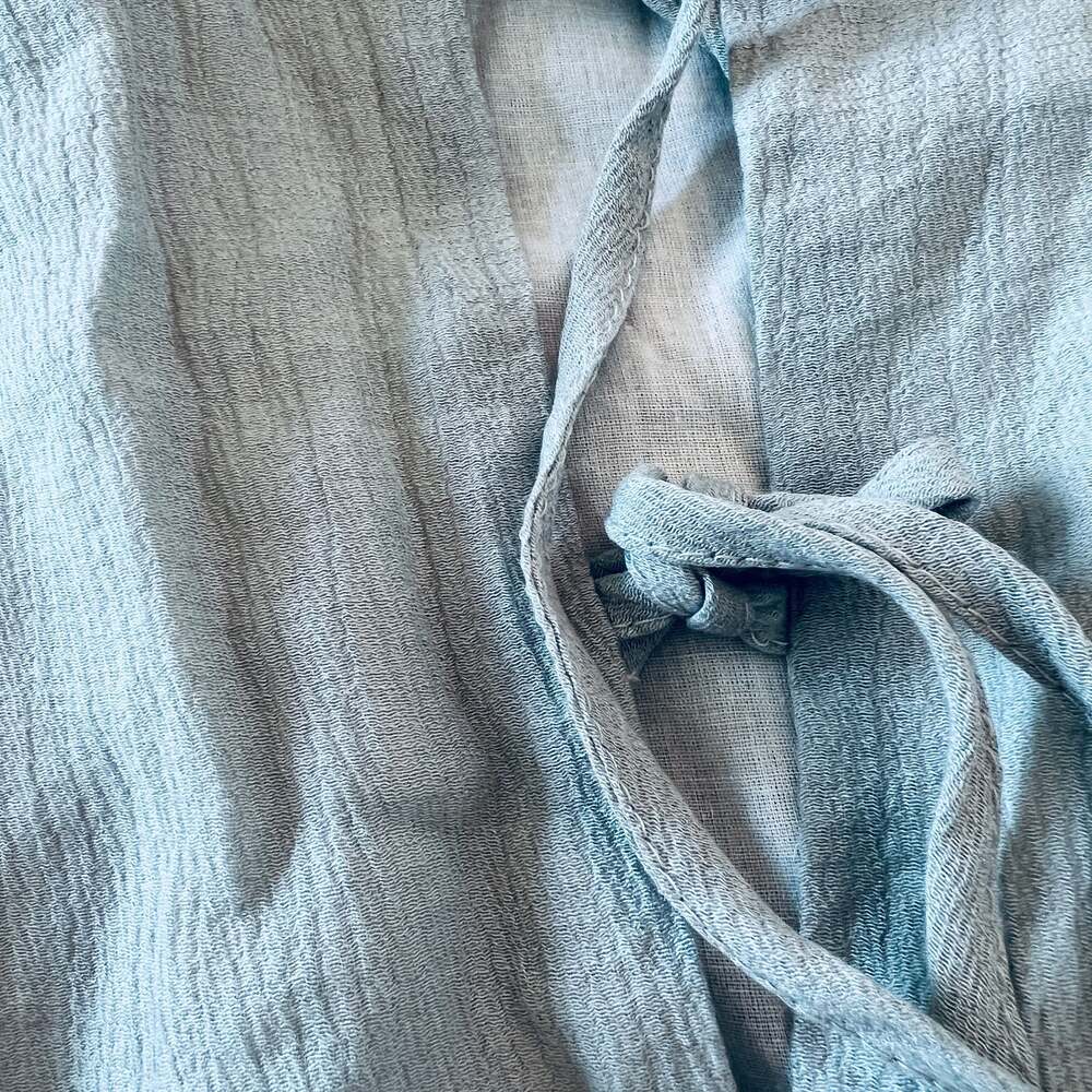Basic House Sage Green Cotton Blend Midi Dress – Size S (Adjustable Waist) - Picture 6 of 7